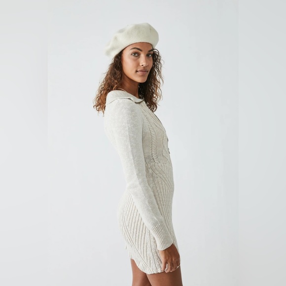 𝓯𝓹 Free People ~ Mont Blanc Mini Dress in Tan - Picture 5 of 8